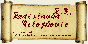 Radislavka Milojković vizit kartica